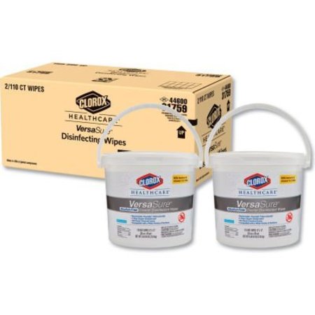 CLOROX Clorox® Healthcare Versasure Cleaner Disinfectant Wipes, 12" X 12", White, 110/Bucket, 2/Ct 31759